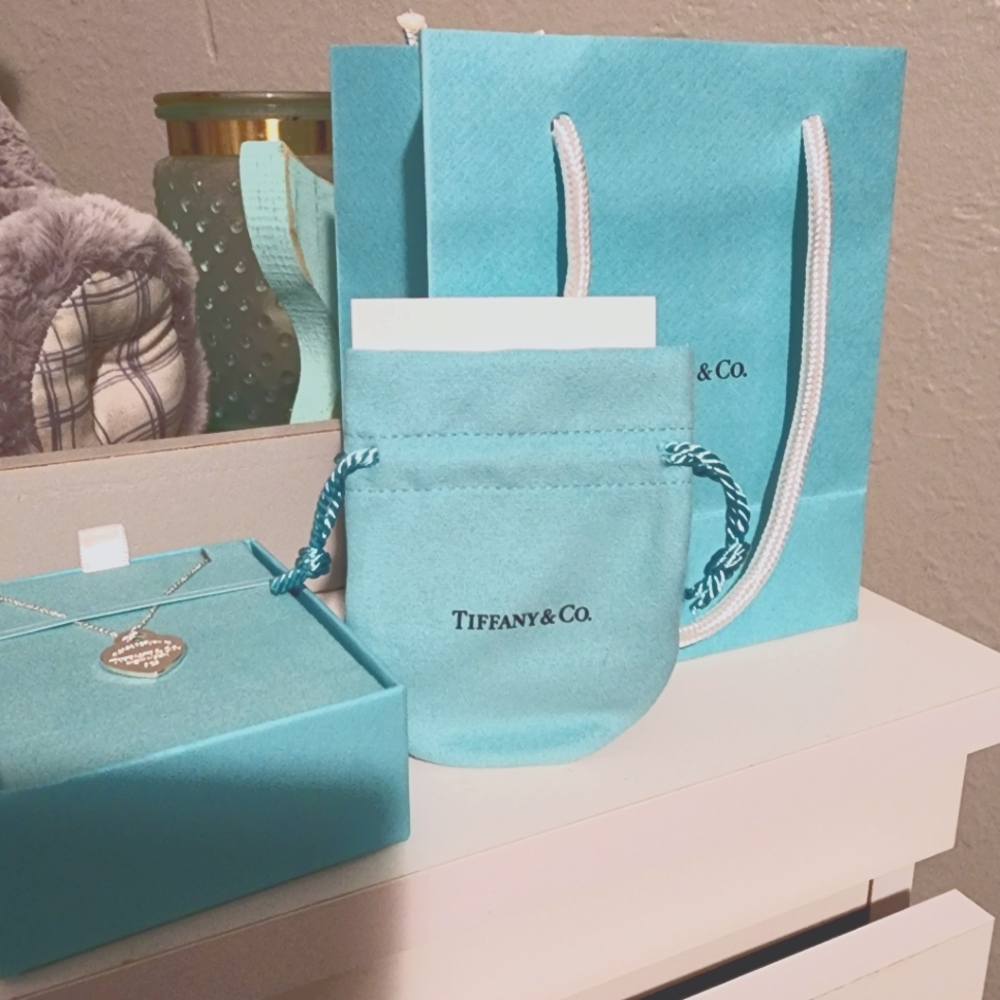 Tiffany Blue Small Heart Tag Pendant Necklace